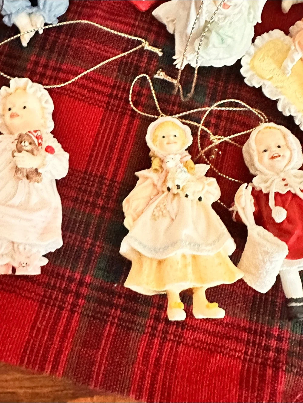 Lot of 14 Vtg Ashton Drake baby doll Christmas ornaments